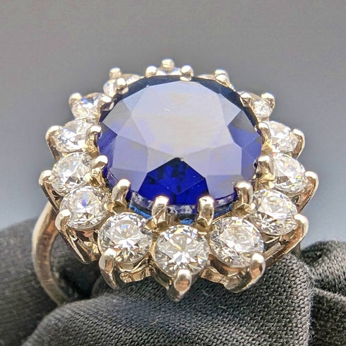 vintage jewelry blue stone sterling silver ring